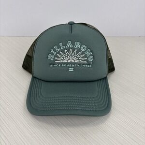 Billabong Green Foam Snapback Trucker Hat Cap Green Mesh Back Surfwear NWT